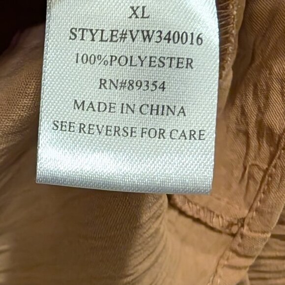 Adrienne Vittadini Womens Size XL Long Sleeve Beige Button Front Blouse - Picture 4 of 6
